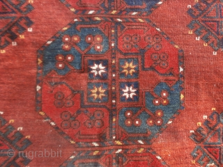 309 x 218 cm Antique Turkmen Emirati of Boukhara Ersari tribe. In very good condition
for the age. End XIXth century. Wool on wool and red with rubia tinctorun. 
The carpet has been  ...