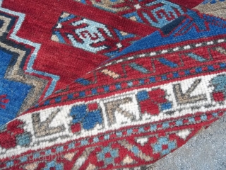 KAZAKH antique in very good condition. All wool and beautiful colors.
Amazing design for this CAUCASUS carpet. Size  cm. 240
 x 141 cm.
Maybe from the village or Borchalu. Professionally washed.
More info and  ...