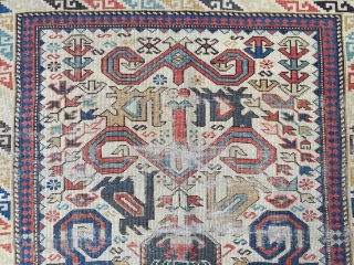 19th century white perepedil size 180x130 need repiling no holes no old repair                    