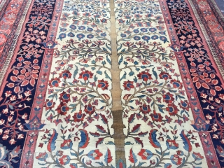 Unique saroukh rare size 315x208 cm with unusual design has some low pile circa 1900                  