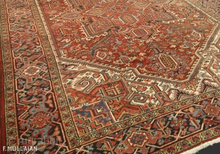 Beautiful Antique Persian Heriz Carpet, ca. 1920,

347 × 245 cm (11' 4" × 8' 0"),


The best price for Extra EU citizens/UE Companies: €1,385.00

          