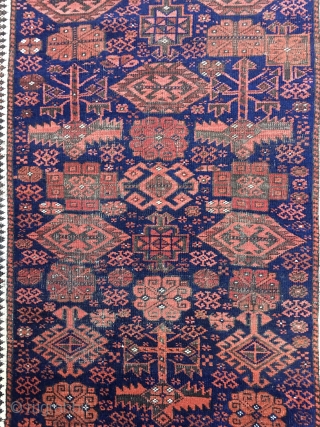 Beautiful Antique Timuri rug from circa 1880. All natural colors. Condition very good with low pile and oxidation visible in the khaki/brown color. Thin, soft blanket-like handle. Complete kilim ends which contain  ...