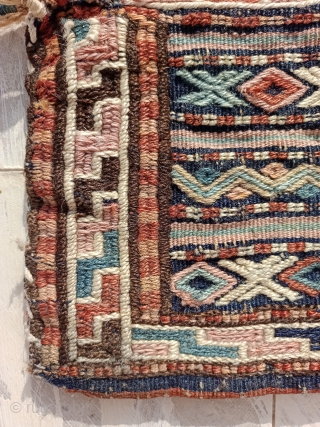Antique Collectible Quchan Kurd Salt Bag Namakdaan Size 37×28 cm Good age and good condition Contact for more info and price Nabizadah_carpets@yahoo.com           