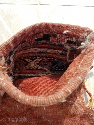 Antique Collectible Quchan Kurd Salt Bag Namakdaan Size 37×28 cm Good age and good condition Contact for more info and price Nabizadah_carpets@yahoo.com           