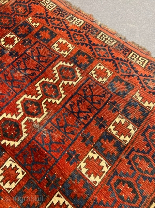 A very nice antique Turkmen Ersari Ensi, good age and quality. Some condition problems in the upper part, nothing serious.             