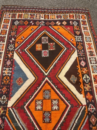 A beautiful Gabbeh rug woven by the Qashqai tribes from Southwest Persia, size: ca. 260x145cm / 8‘6ft by 4‘8ft Age: circa 1930. http://www.najib.de          