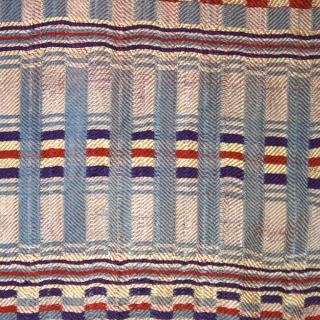 Rda men's ceremonial wrap (fragment?) cod. 0485.Silk. Arab or Jewish people. Mahadia area. Tunisia. Early 20th. century. Very good condition. Cm. 40 x 170 (1'4" x 5'7").
Sewn onto a cotton back and  ...
