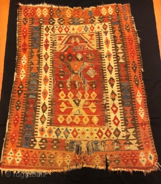 mid.19 th centuri anatolian obruk prayer kilim .160 x 120 cm                      