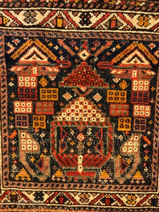 Antique persian khamse bag face ,64 x 58 cm                        