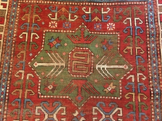Early kazak rug with damage , 245 x 154 cm                       