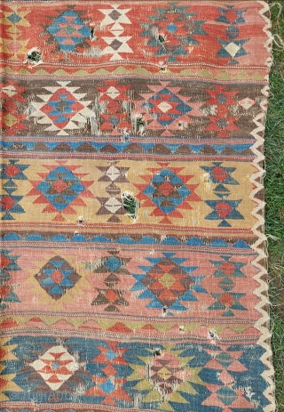 Early 19th. Century Shahsevan Kilim size:154 x 334cm                         