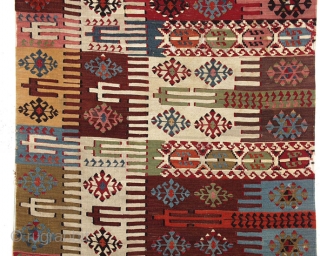 Anatolian Malatya kilim, 10 x 2.5, late 19th century, fine condition, all natural and beautiful colors.  Needs a bath.  Not the one recently sold on RR.     