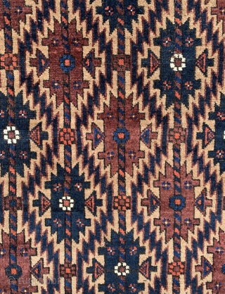 Antique Baluch rug. 19th century. Possibly Ferdows area. Wool foundation.                       