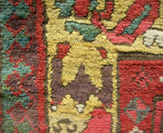 Circa 1870 Persian Kurdish long rug with a bold and very playful design. Nearly full silky pile with clear saturated color. Please email me directly: patrickpouler@gmail.com       