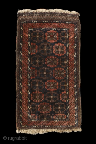 "Flowers grow out of dark moments." Corita Kent. Rare 'Duh-Göl' baluch balisht, 19th century. In perfect condition, full pile. A simplified version of the 'mina-khani' design? No other balisht known with mina-khani  ...