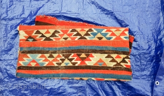 An early Shirvan kilim . Beautiful but quite distressed 
                       