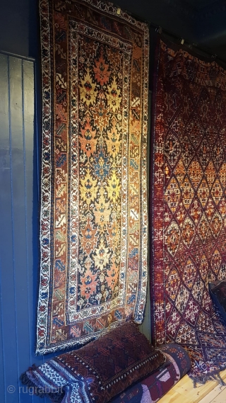 late 19thc or  early 1900 Kurdish rug Some believe it may be a Sauj Bulagh , but some don't 
Size:250×108 cm

           