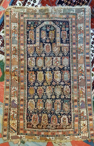 19th century distressed Shirvan Marasali 140x97cm 
Beautiful colours. Never ripaired. Beautiful as is.                    