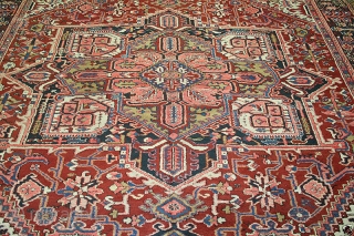 Very nice antique Heriz with Karaje weave. Is in awesome condition, measures 9'-10" x 11'-10" that fits in 10' x 12' size category.          