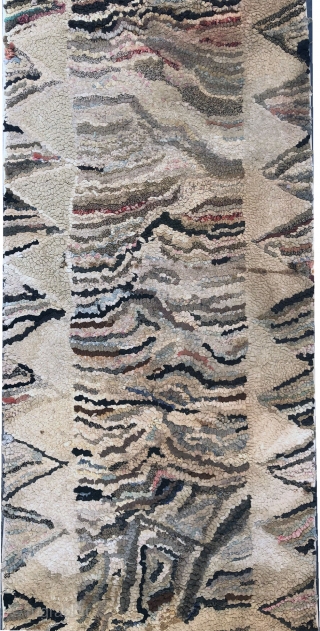 Very Rare dated 1923 American hooked rug runner, whic h measure 2' x 19'                   