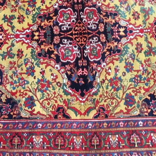 A Sensation gold ground early Persian Ferahan. measures 4'-4" x 6'-3".                      
