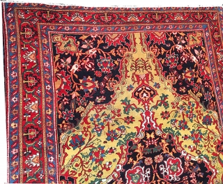 A Sensation gold ground early Persian Ferahan. measures 4'-4" x 6'-3".                      