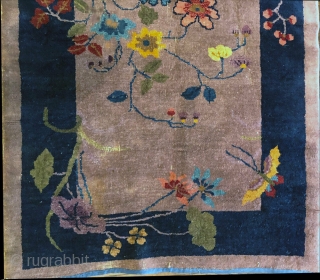 Nice purple ground Art Deco Chinese rug. Overall is in good condition with a couple of area where show minor wear.            