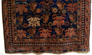 Antique Afshar with mythological roosters and deamon's head figuration. 
Natural colors. 
Early 20th century. 
Size: 191 x 143 Cm's.              