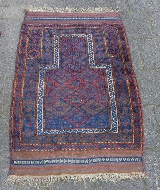 Baluch prayer rug, 138  x 92 cm., good pile, all natural dyes, no repairs.                  