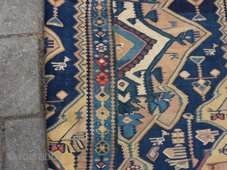 Antique Senneh/Bidjar Kilim 144 x 114 cm., 4' 8" x 3' 8".                     