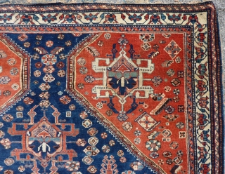 Antique Abadeh Rug, 194  x 150 cm., 6´ 4` x 4´ 11`. Very soft and floppy handle, with full pile all over. One end with loss, and one clumpsy repair (last  ...