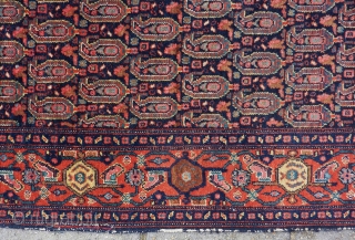 Antique fine Senneh, 192 x 140 cm., 6' 3" x 4' 7". All natural dyes, no repairs.                