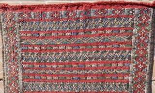 A Kurdish cicim brocade çuval,  86 x 64 cm. cotton and silk on wool, around 1920                