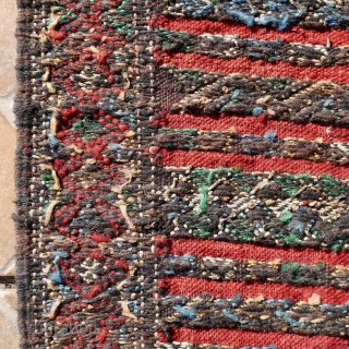 A Kurdish cicim brocade çuval,  86 x 64 cm. cotton and silk on wool, around 1920                
