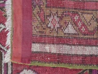 Antique Kirshehir prayer rug 114 x 159 cm. around 1850-60. excellent deep purple and light blue. some central repair.              