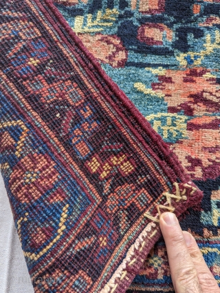 A dynamic larger Afshar bag face, circa 1930, with a wonderful range of dyes and soft lustrous wool, size 2'4" by 1'11" in excellent condition.
please contact by Email at: rubiadarya@mymts.net   