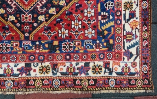Khamseh Rug wonderful colors and excellent condition all original size 2,70x1,33 cm (8''8 x 4''4 ) foot Circa 1900-1910              