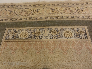 Unique Antique Turkish Silk Prayer Rug with Two Metal Thread Scripts Genuine Authentic Woven Carpet Art

4'7" x 6'3"               