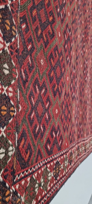 Turkmen kilim, handmade by the Yomut tribe, 200*390 cm, in good condition                     