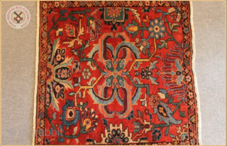 TR 1180 - 
Antique Ziegler rug circa 1890 wool on cotton foundation
Very good condition
Size : 1.00m x 1.09m  3`3" x 3`7"           