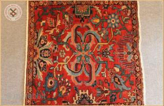 TR 1180 - 
Antique Ziegler rug circa 1890 wool on cotton foundation
Very good condition
Size : 1.00m x 1.09m  3`3" x 3`7"           