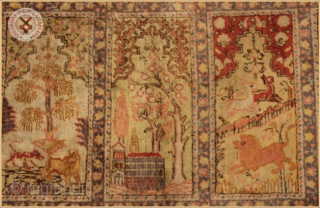 RG 3050-
Antique Old Qaisari long rug circa 1930 natural dyed silk on silk
good condition
Size : 2.20m x 0.96m  7`3" x 3`2"           