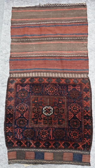 Antique Baluch Bag, ca. 1870s, size is 2'9" x 2'9" ft.(84 x 84 cm.)                   