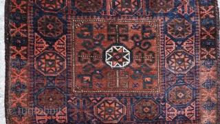 Antique Baluch Bag, ca. 1870s, size is 2'9" x 2'9" ft.(84 x 84 cm.)                   