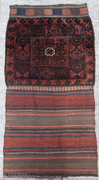 Antique Baluch Bag, ca. 1870s, size is 2'9" x 2'9" ft.(84 x 84 cm.)                   