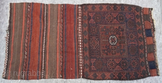Antique Baluch Bag, ca. 1870s, size is 2'9" x 2'9" ft.(84 x 84 cm.)                   