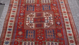Antique Caucasian Karachov Kazak Rug, mid 19th century, size is 5'6" x 7'8"                    