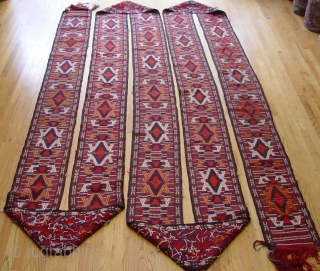 Antique Yomud Turkman complete tent-band measures: size is (1' x 60' feet) circa 1880s, very good original condition.               