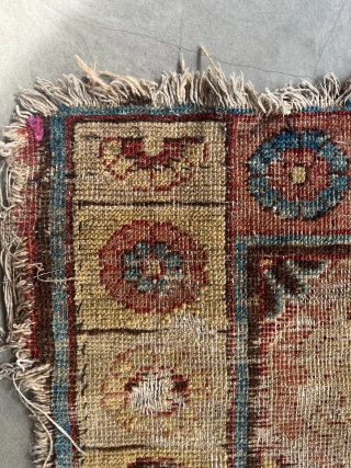 One Fragment, two rugs, interesting border solutions. Khotan oases , early.                      