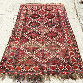 Very rare and beautiful 19th century Ersari rug with Camel gulls, size is mention in pictures                 